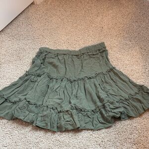 Princess Polly Women's Tiered Ruffle Skirt - Olive Green